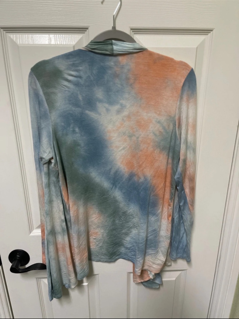 Soft Surroundings Tie-Dye Draped Cardigan - Blue, Green, Peach - Picture 3 of 3